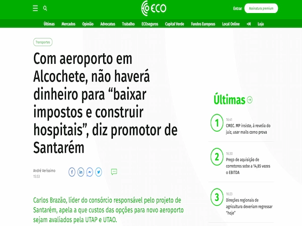 Com aeroporto em Alcochete, não haverá dinheiro para “baixar impostos e construir hospitais”, diz promotor de Santarém