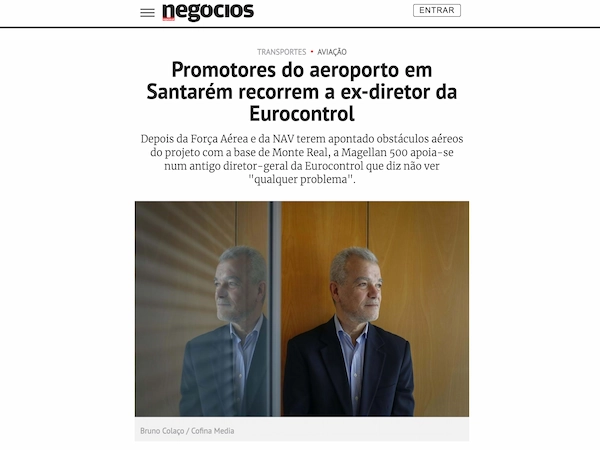 Promotores do aeroporto em Santarém recorrem a ex-diretor da Eurocontrol