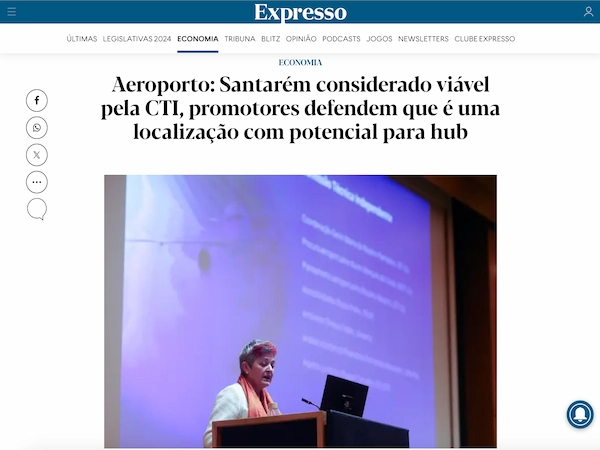 Aeroporto: Santarém considerado viável pela CTI, promotores defendem que é uma localização com potencial para hub