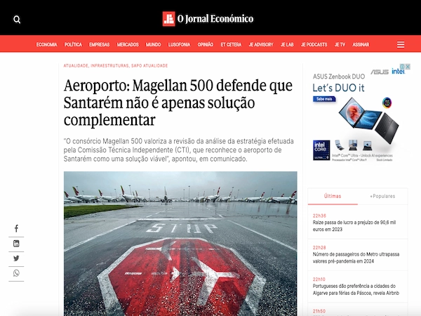 Magellan 500 defende que Santarém não é apenas solução complementar
